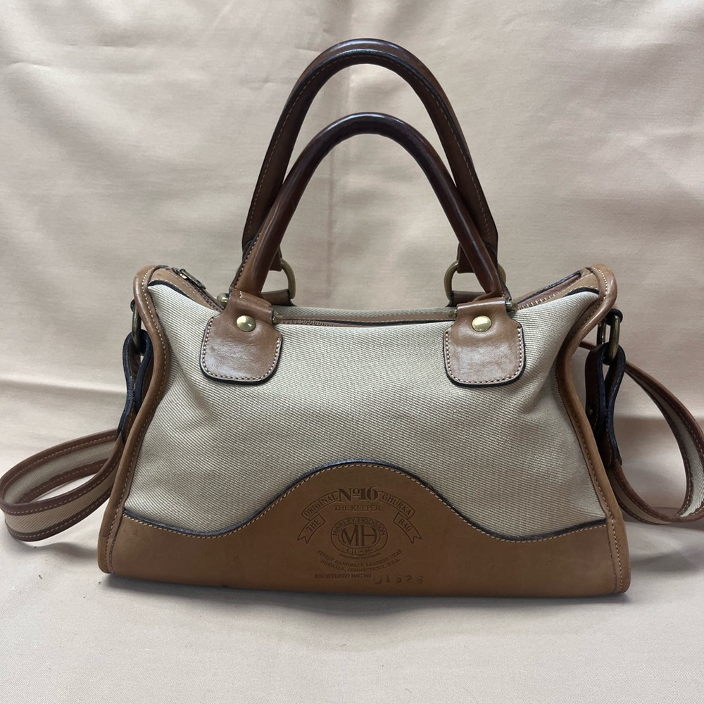 Vintage Marley Hodgson GHURKA Brown Satchel with Leather Trim